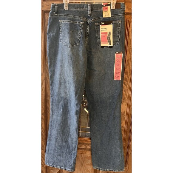 NWT Lee Women's Size 14 Long Relaxed High Rise Bootcut Denim Blue Jeans MSRP $40 - Picture 8 of 16